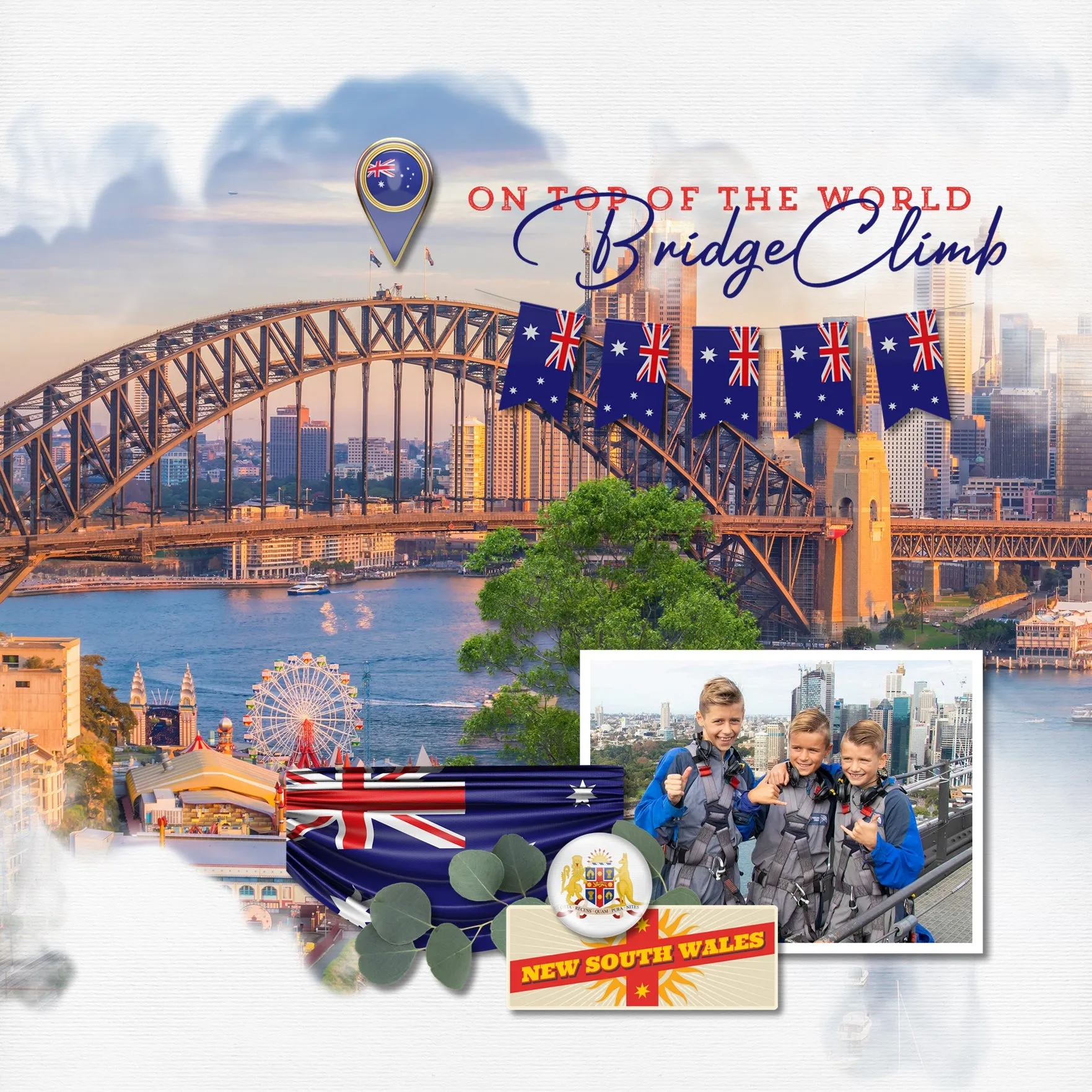 Australia Coat of Arms Flair Digital Scrapbook Kit