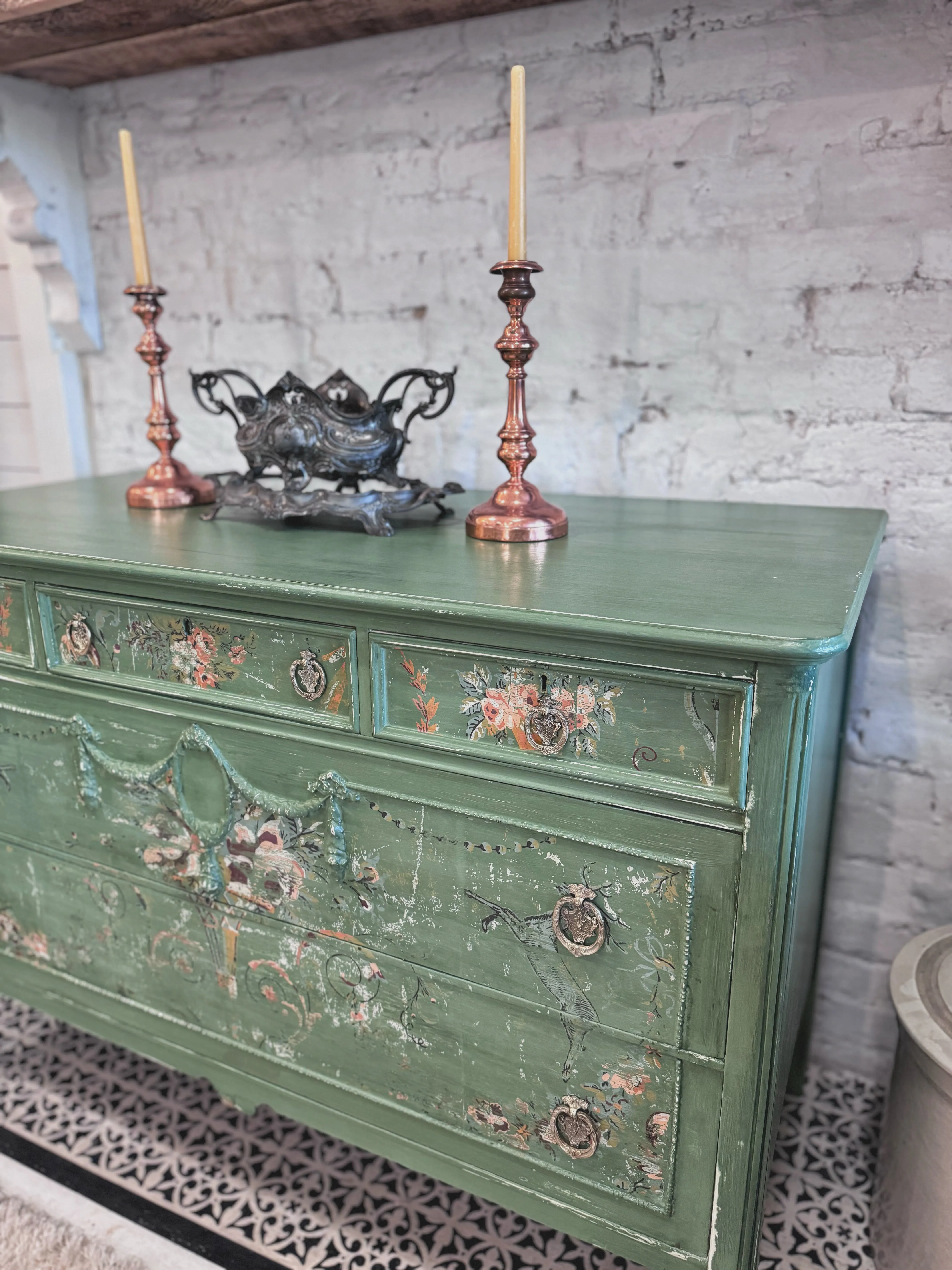 Aviary Chateau Antique Dresser / Buffet