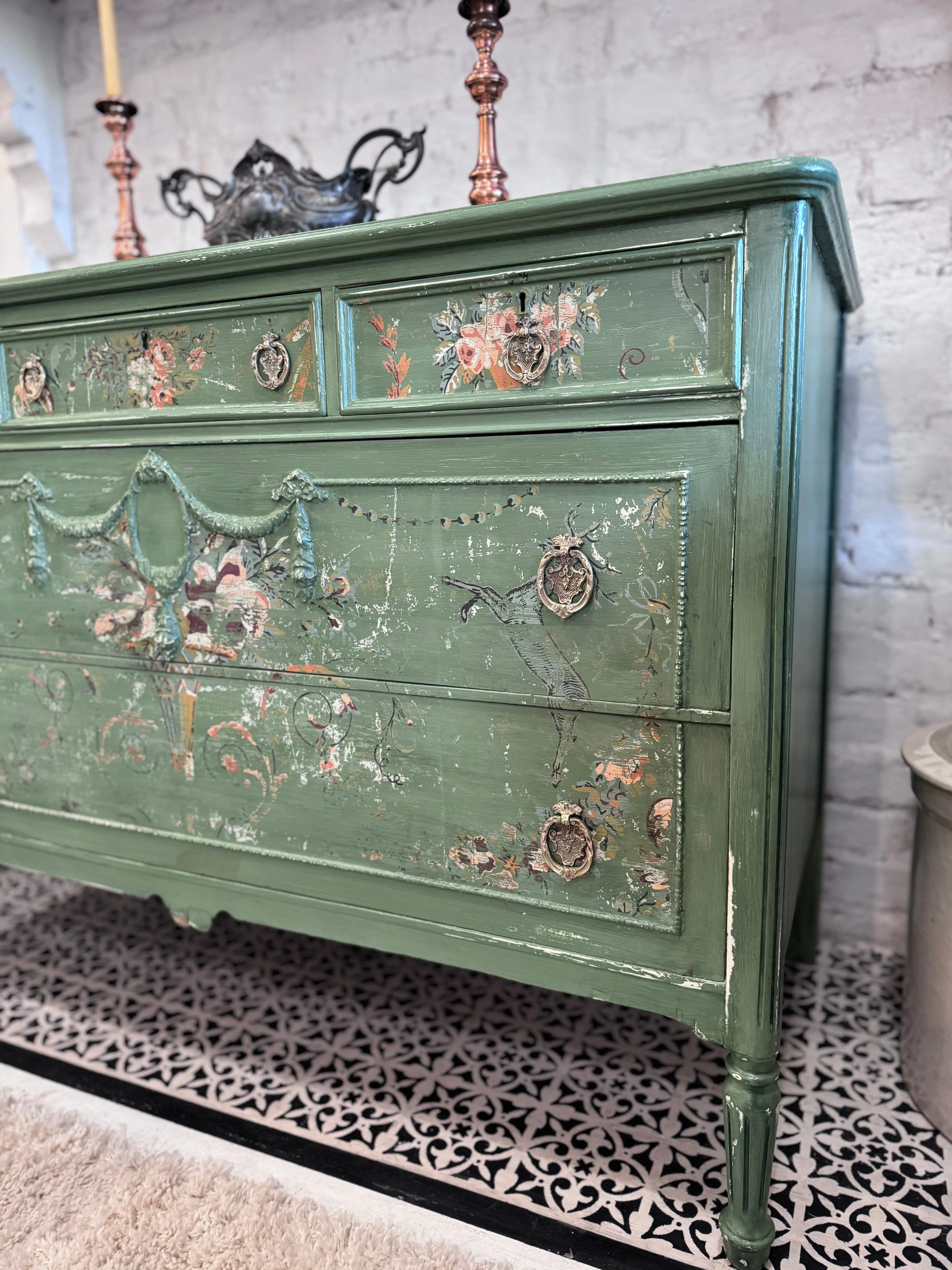 Aviary Chateau Antique Dresser / Buffet