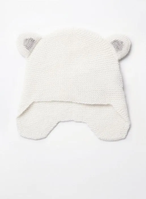 Baby Teddy Hat in White