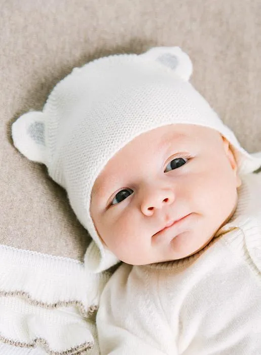 Baby Teddy Hat in White