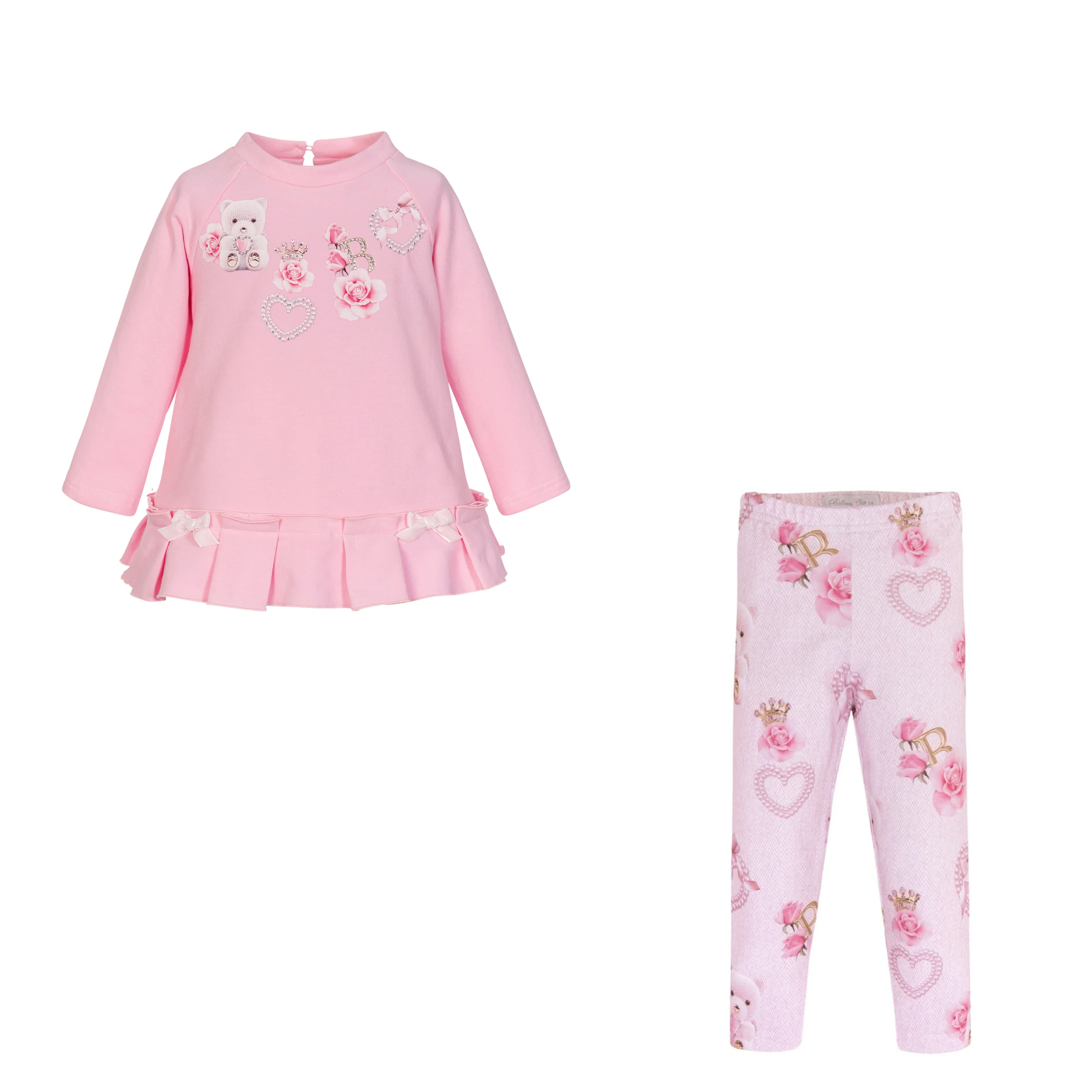 BALLOON CHIC - Teddy Bear Legging Set  - Pink