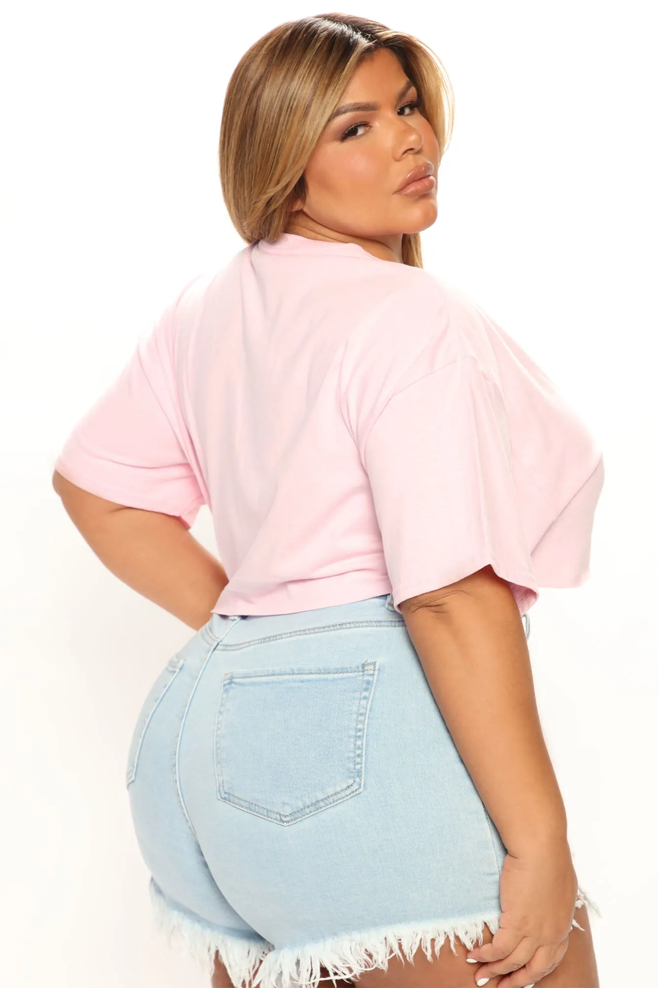 Bear Toaster Cropped Tee - Pink