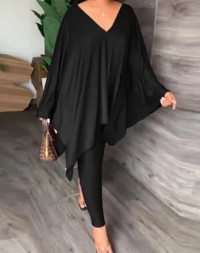 Beautiful Black 2 Piece Trapeze Tunic Set