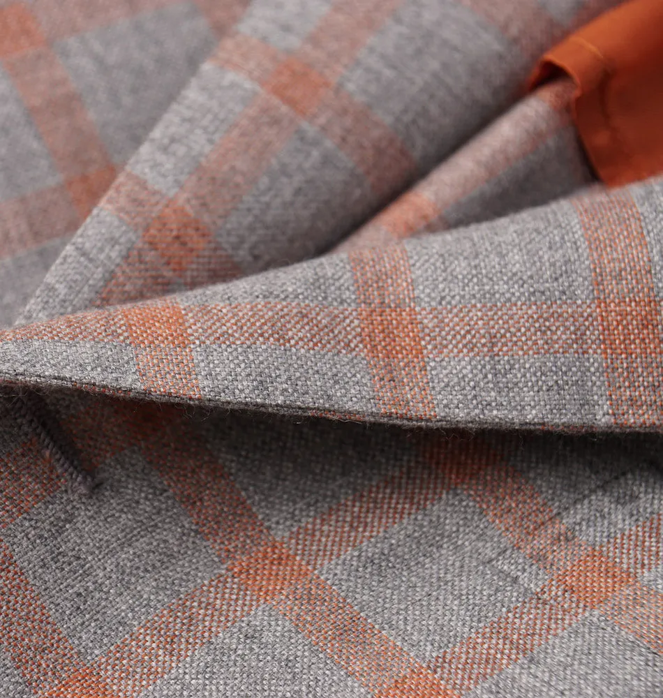 Belvest Gray Check Cashmere-Silk Sport Coat