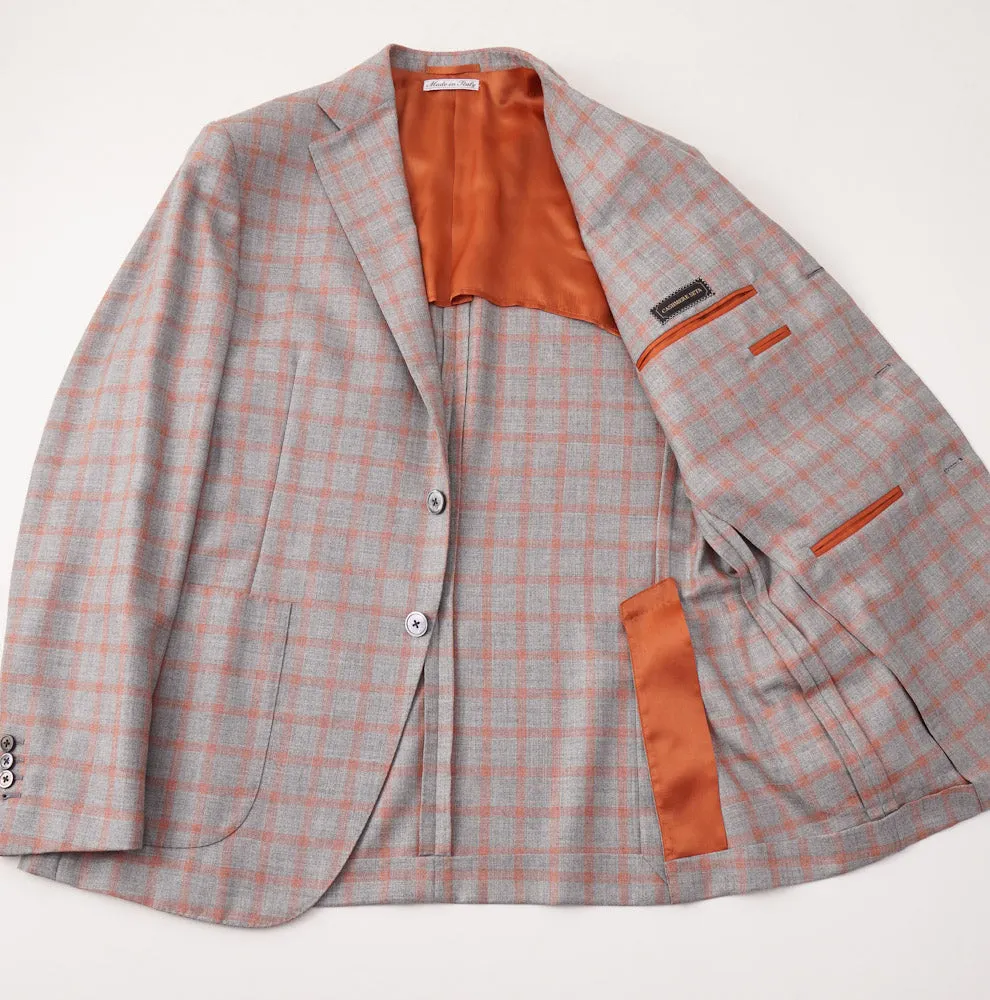 Belvest Gray Check Cashmere-Silk Sport Coat