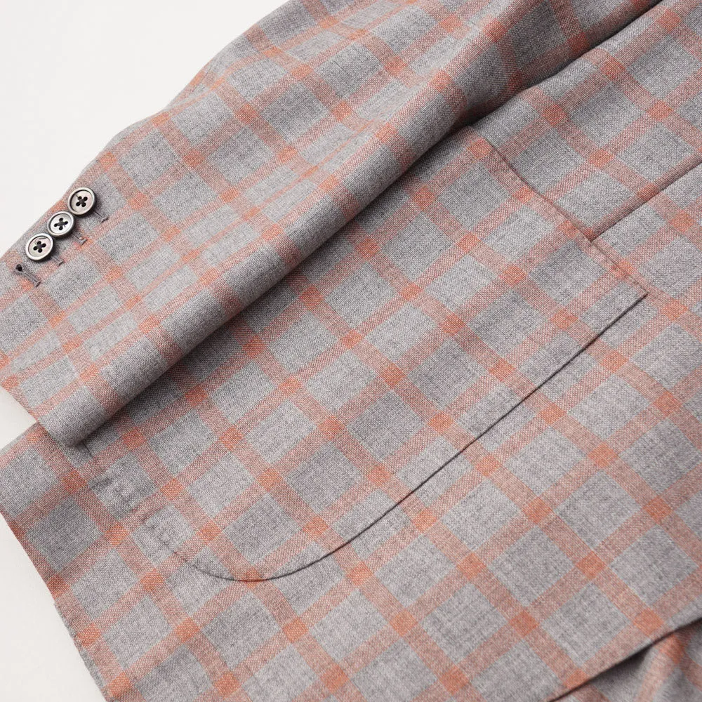 Belvest Gray Check Cashmere-Silk Sport Coat