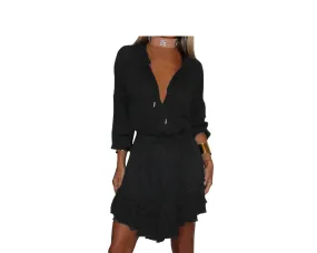 Black flowy short dress - The Capri