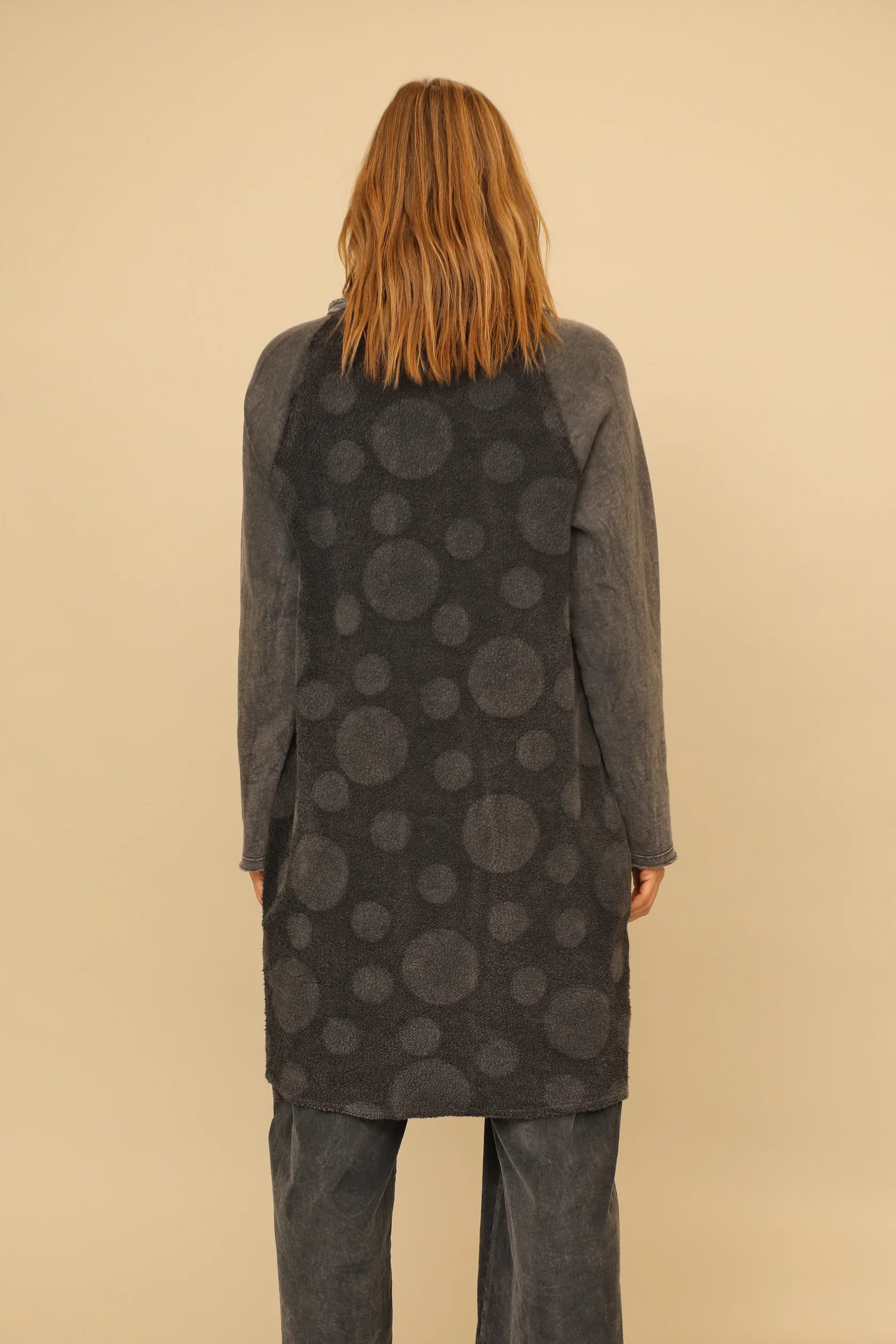 Black Vintage Wash Polka Dot Dress