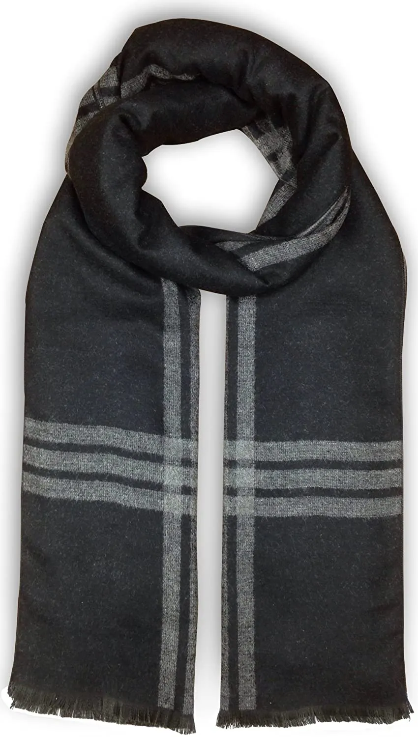 Bleu Nero Luxurious Winter Scarf Premium Cashmere Feel Unique Design Selection