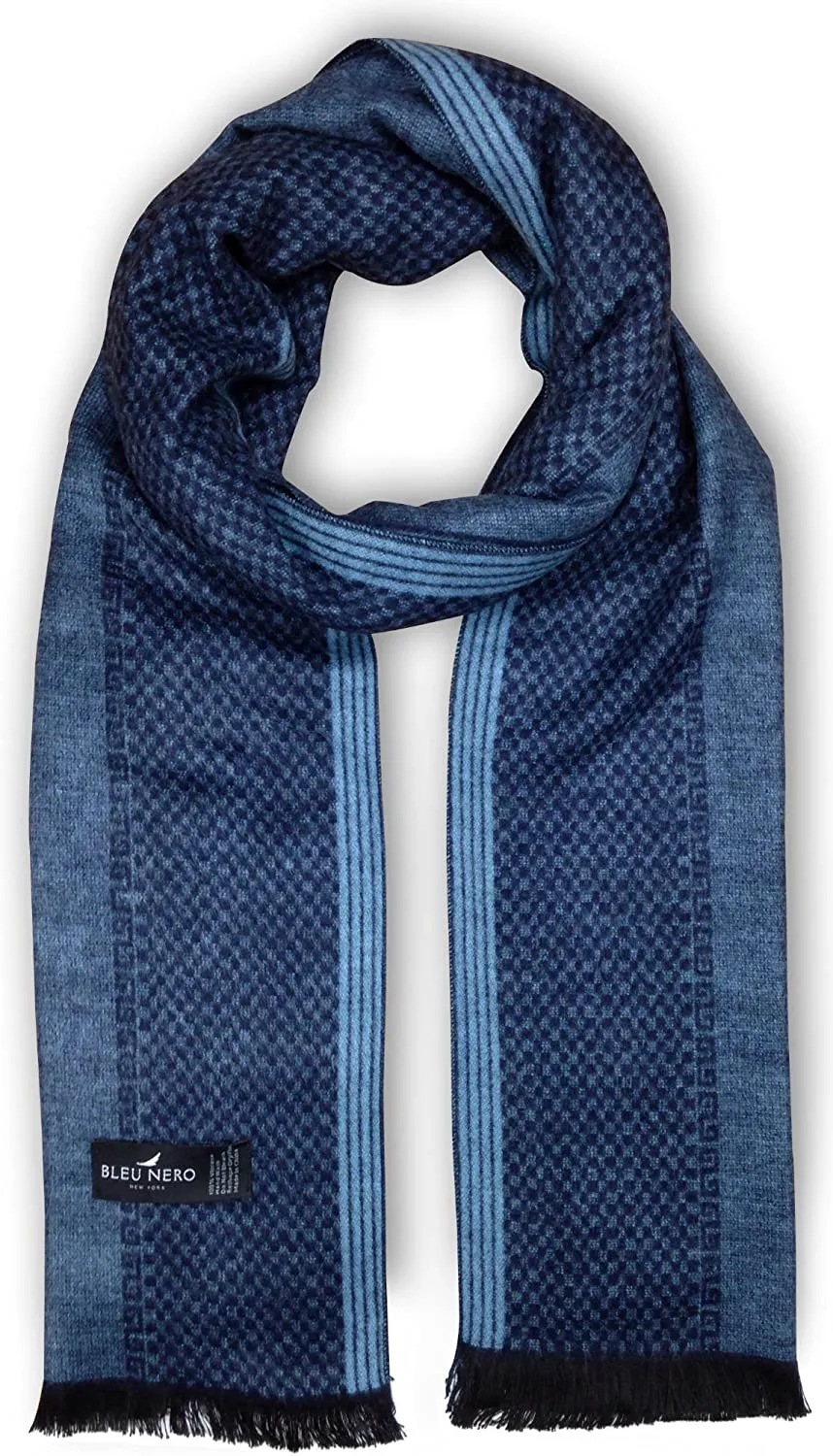 Bleu Nero Luxurious Winter Scarf Premium Cashmere Feel Unique Design Selection