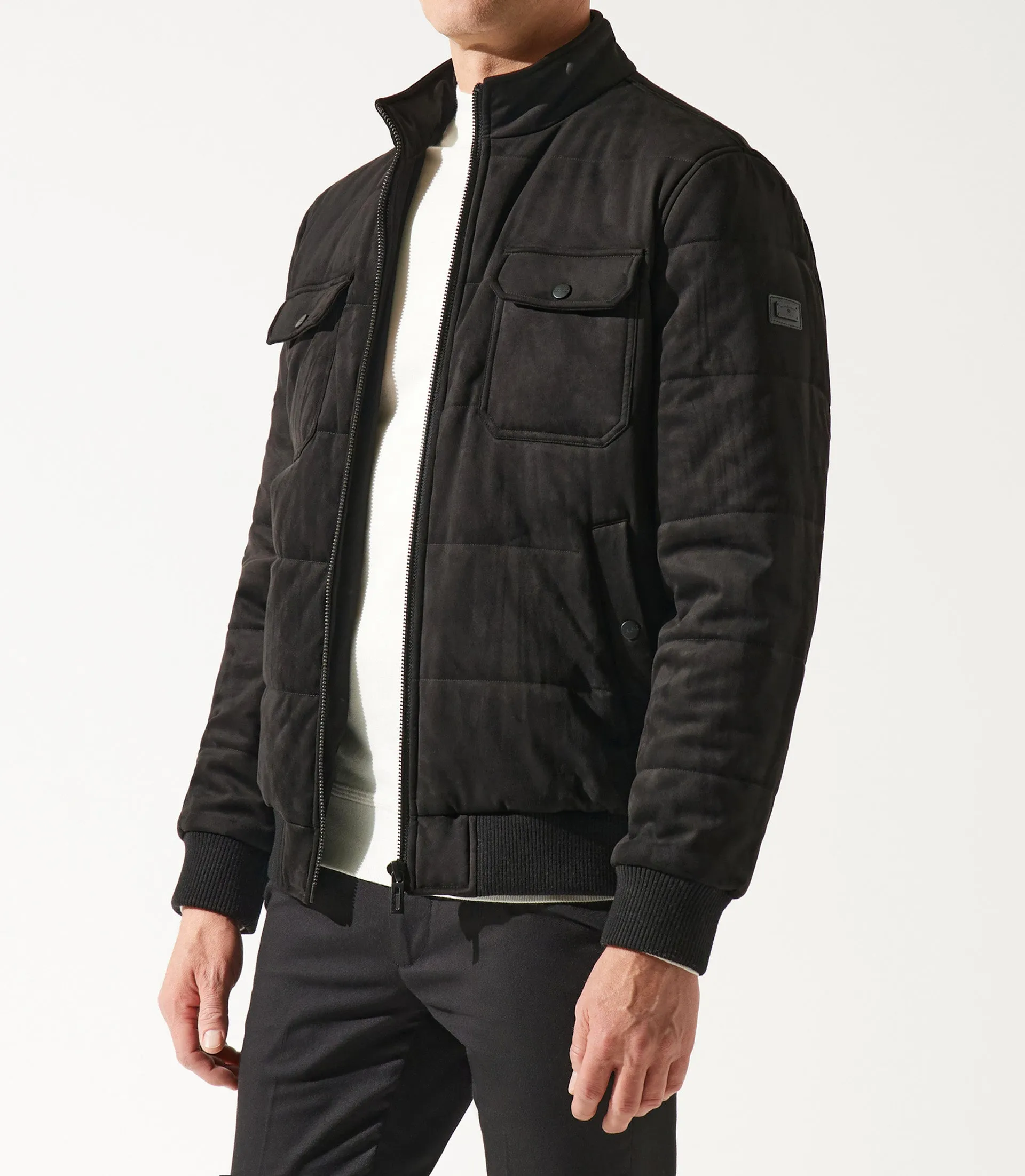 Blouson teddy matelassé noir MEMPHIS