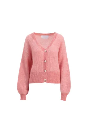 Bora Knit Cardigan - Blush Melange