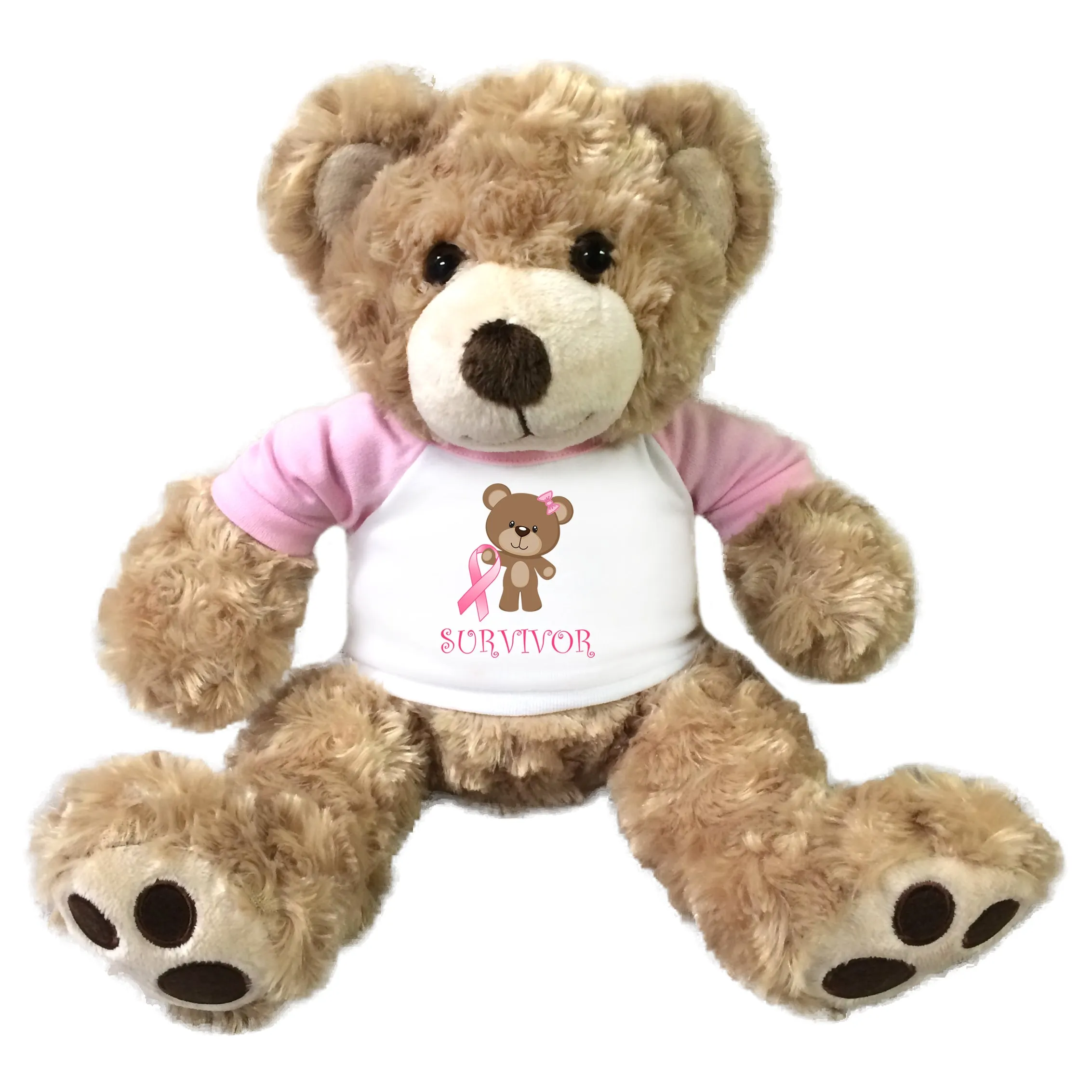 Breast Cancer Support Teddy Bear - Personalized 13" Honey Vera Bear, Survivor or Believe Design