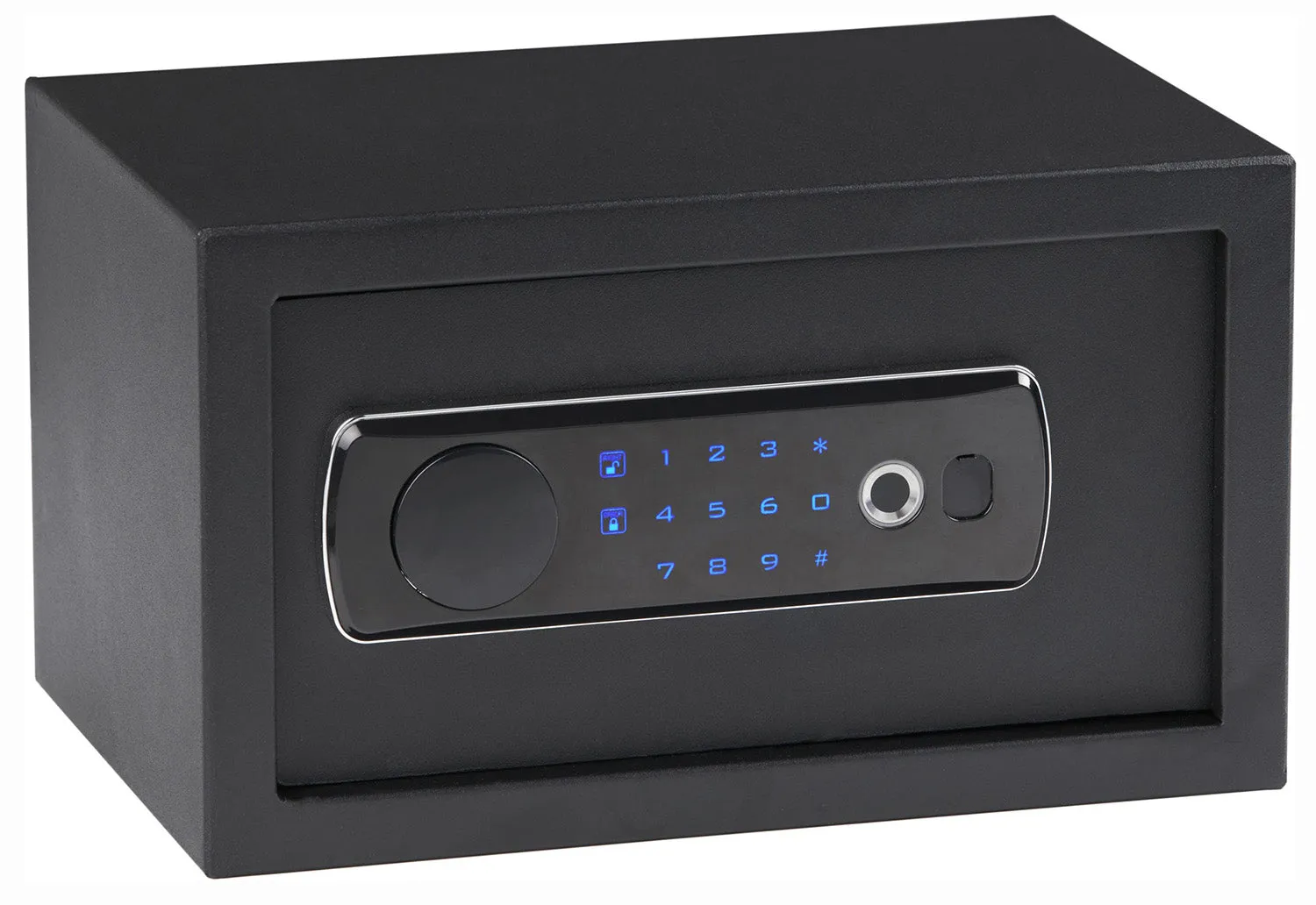 Bulldog BD5010 Duo  Digital Keypad/Biometric/Key Entry Black Powder Coat Steel Holds 1 Handgun LED Keypad