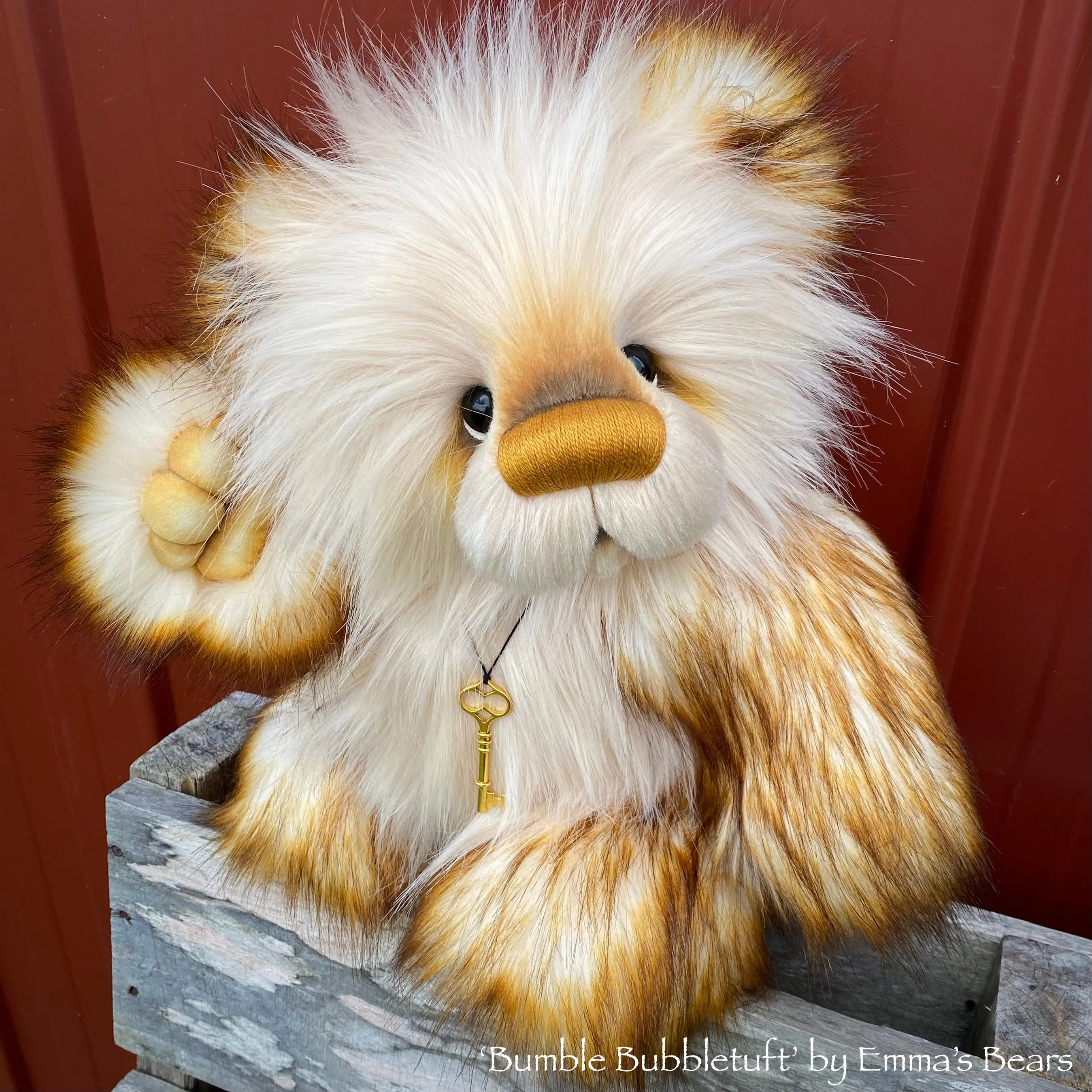 Bumble Bubbletuft - 15" faux fur bear by Emmas Bears - OOAK