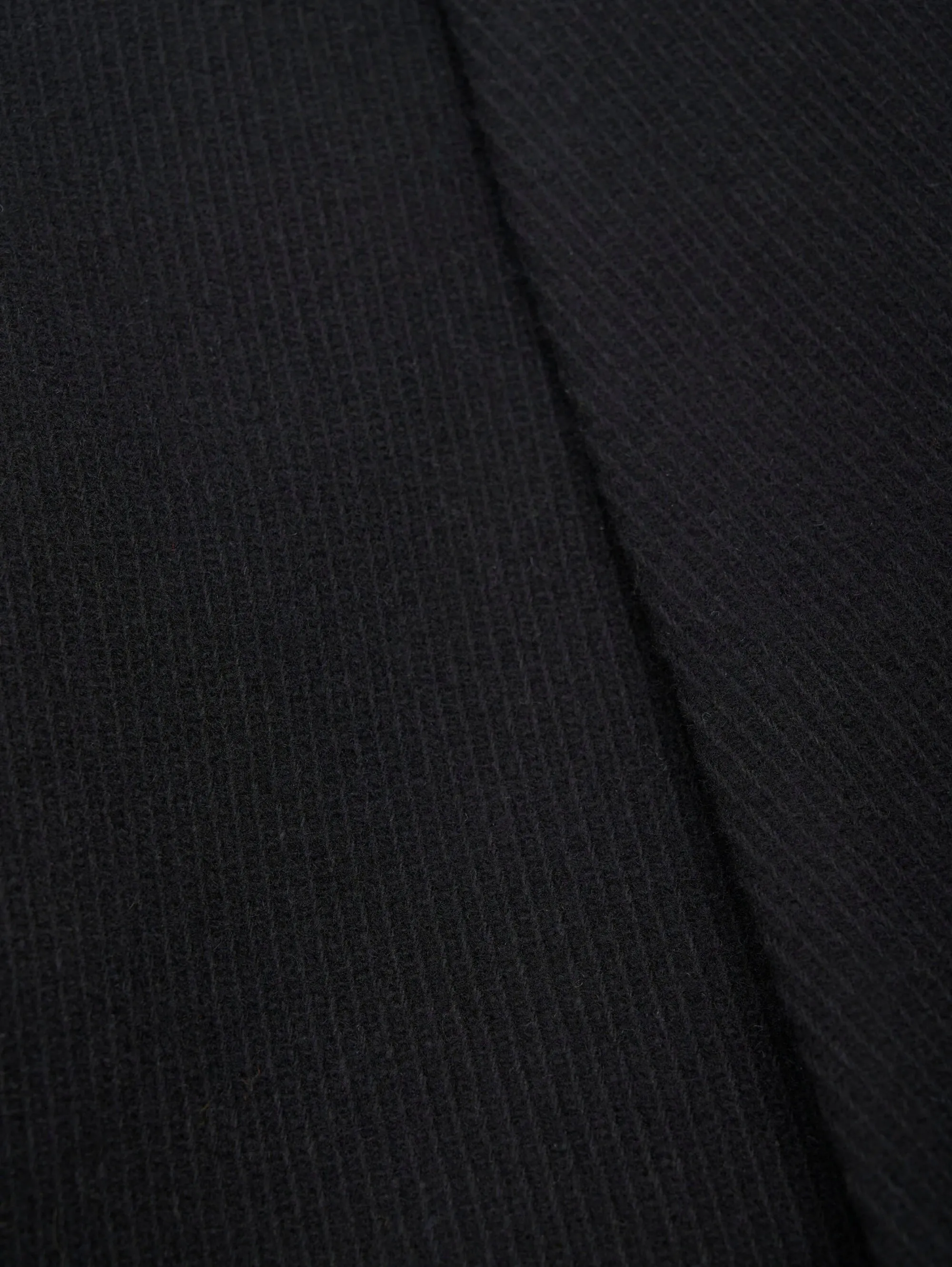 Cappotto Lungo in Twill di Lana Nero