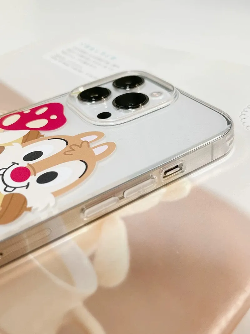 Cartoon Clip & Dale with Mushroom - iPhone Case 12 13 14 15 Pro Promax mini