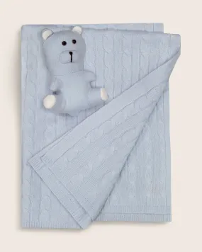 Cashmere Baby Blanket and Teddy Bear Set