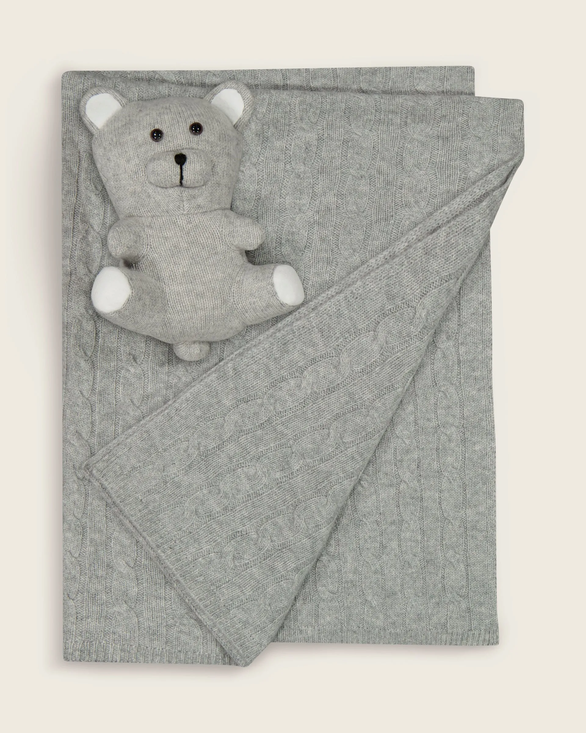 Cashmere Baby Blanket and Teddy Bear Set