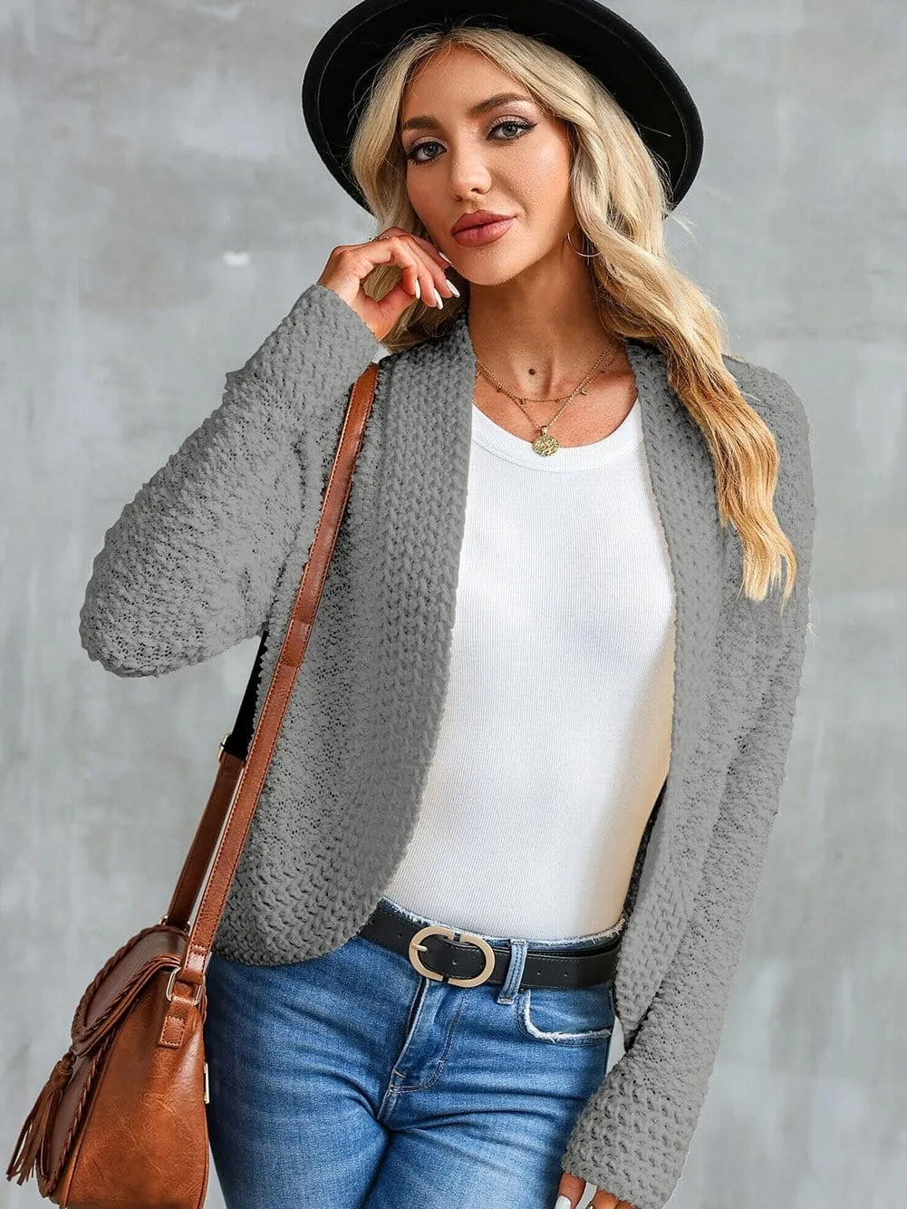 Casual Long Sleeve Knitted Cardigan