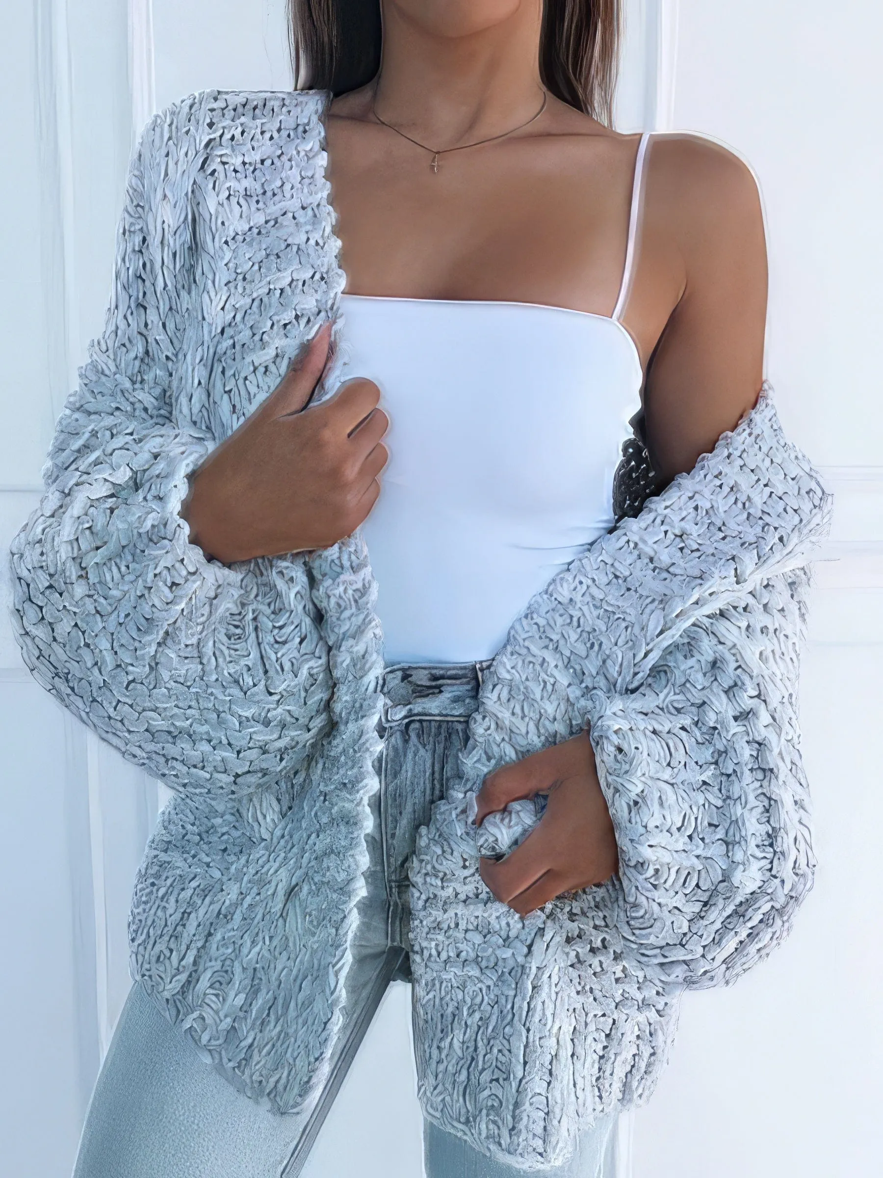 Casual Long Sleeve Knitted Cardigan