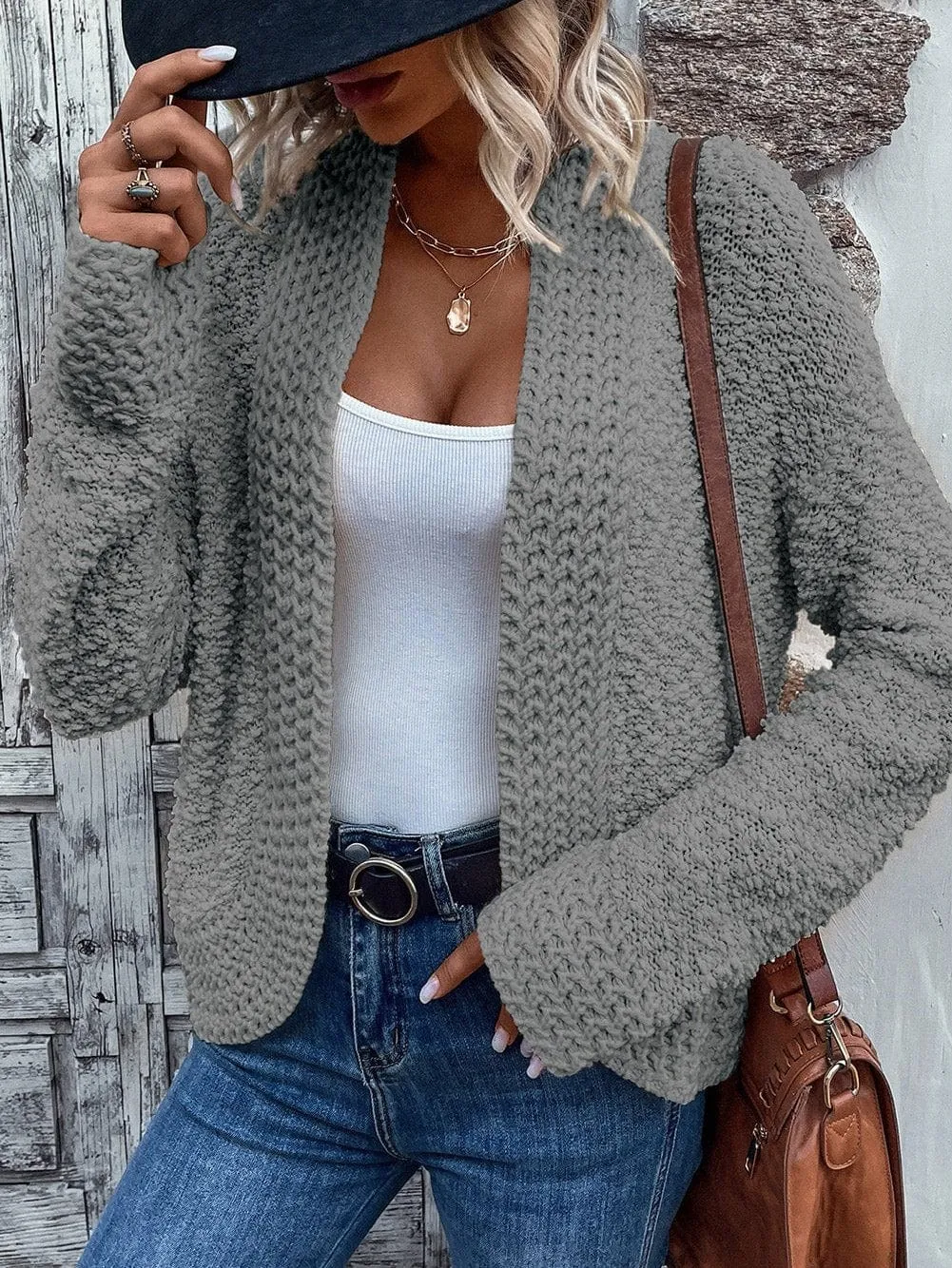 Casual Long Sleeve Knitted Cardigan