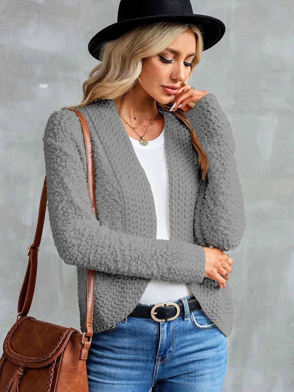 Casual Long Sleeve Knitted Cardigan