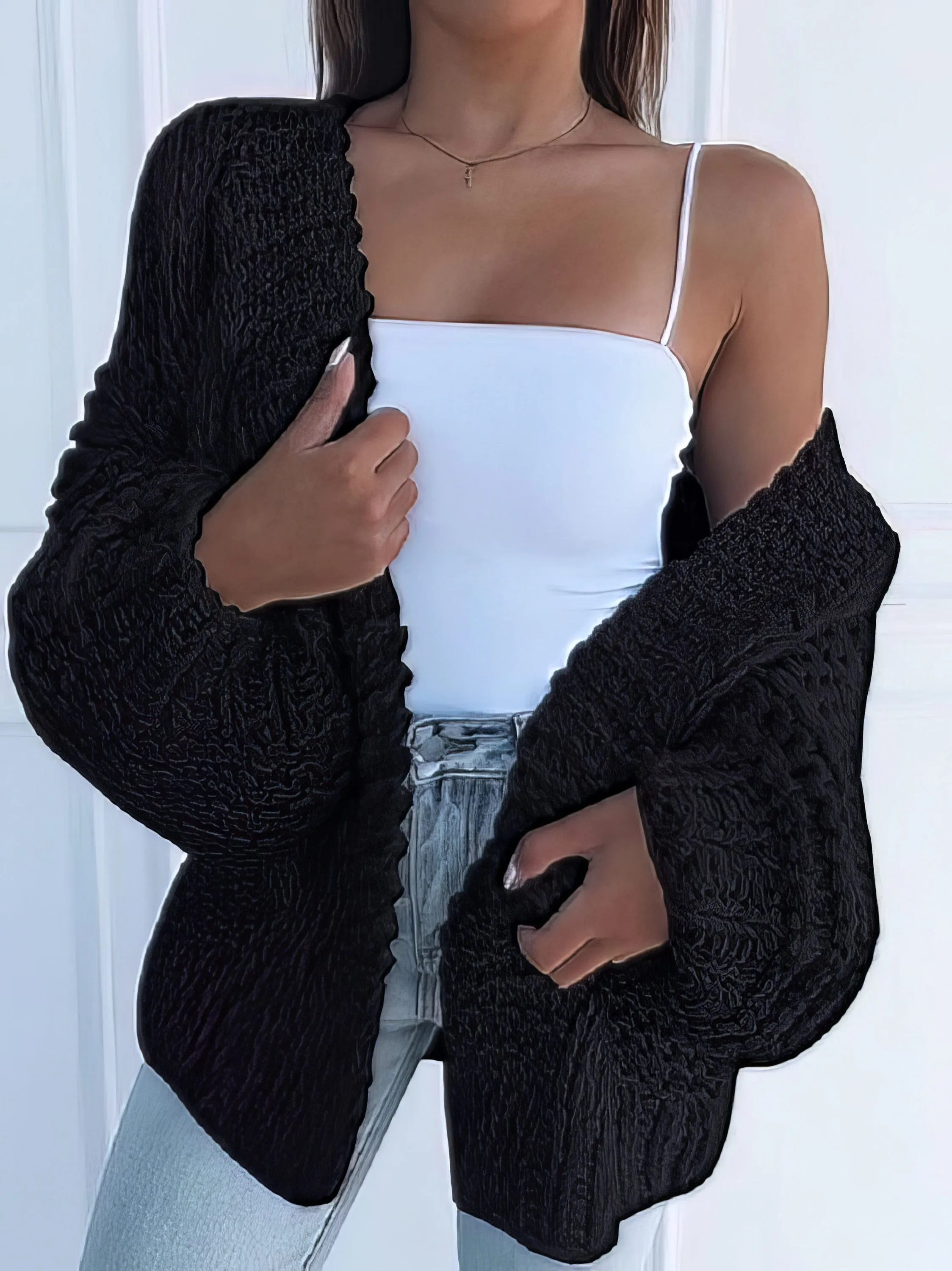 Casual Long Sleeve Knitted Cardigan