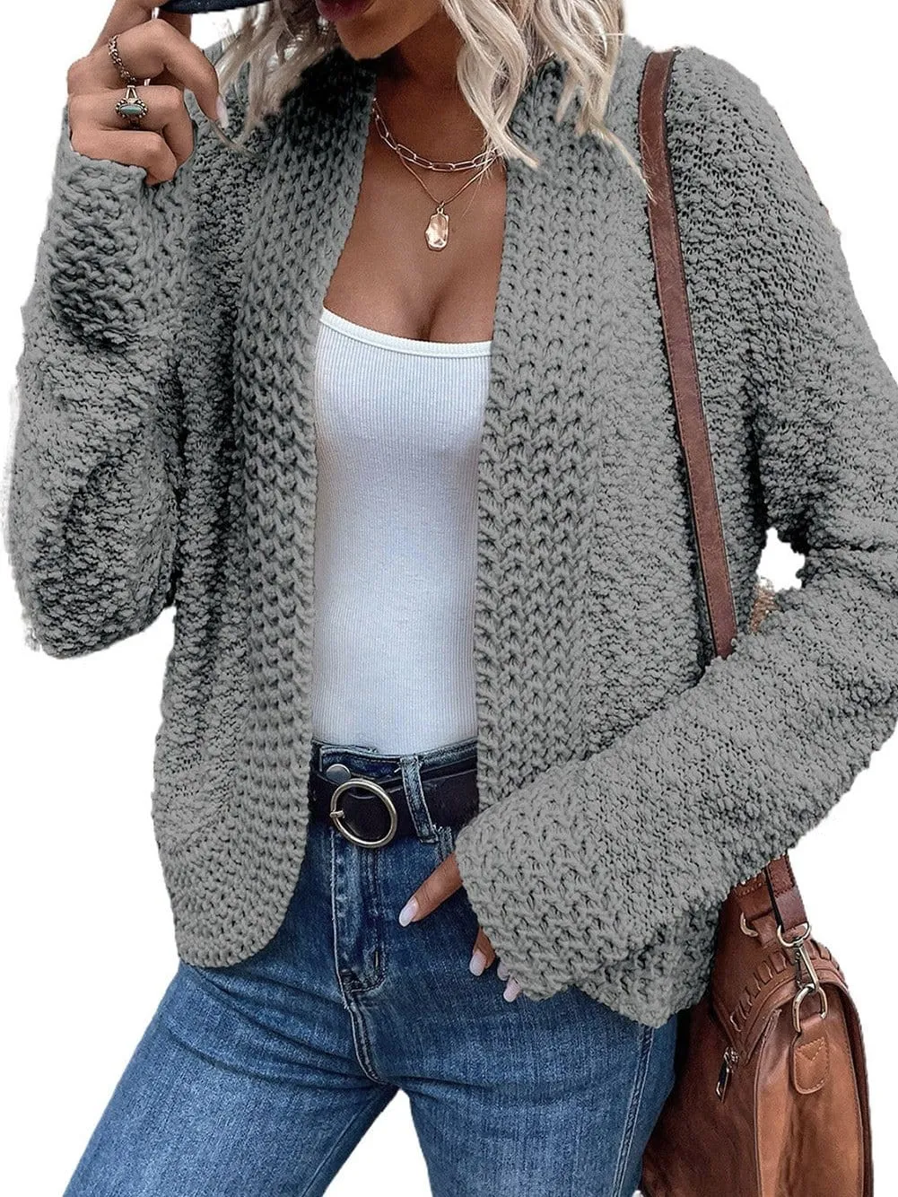 Casual Long Sleeve Knitted Cardigan