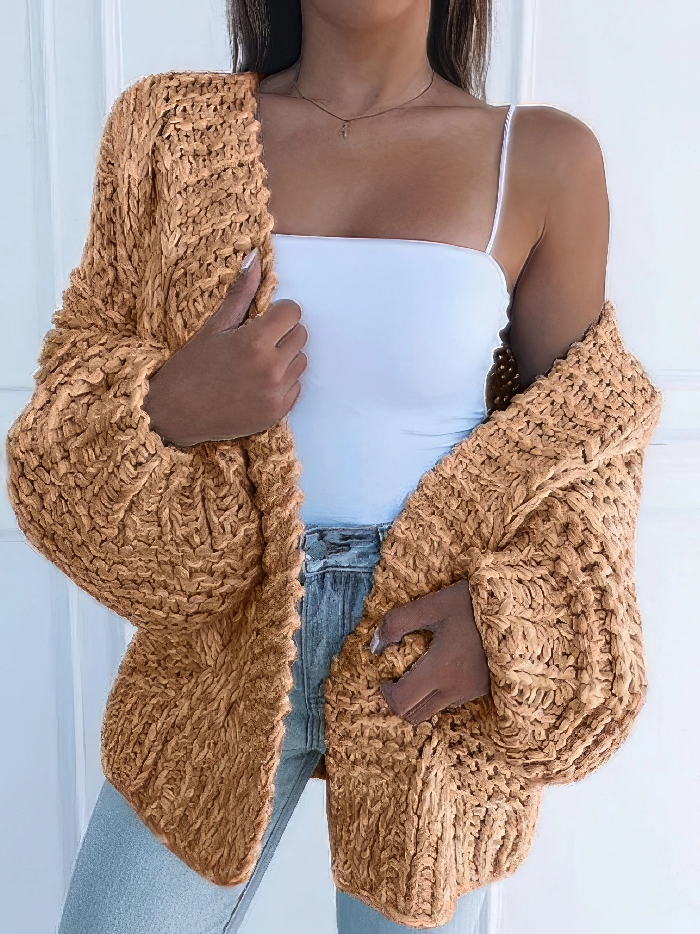 Casual Long Sleeve Knitted Cardigan