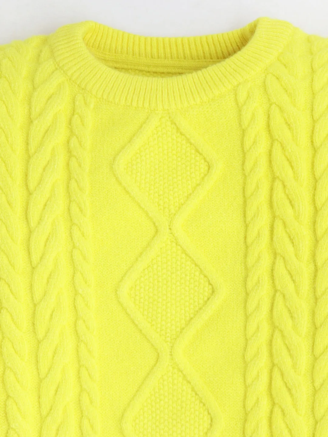 Cherry Crumble Warm Yellow Soft Puff Sleeve Solid Sweater