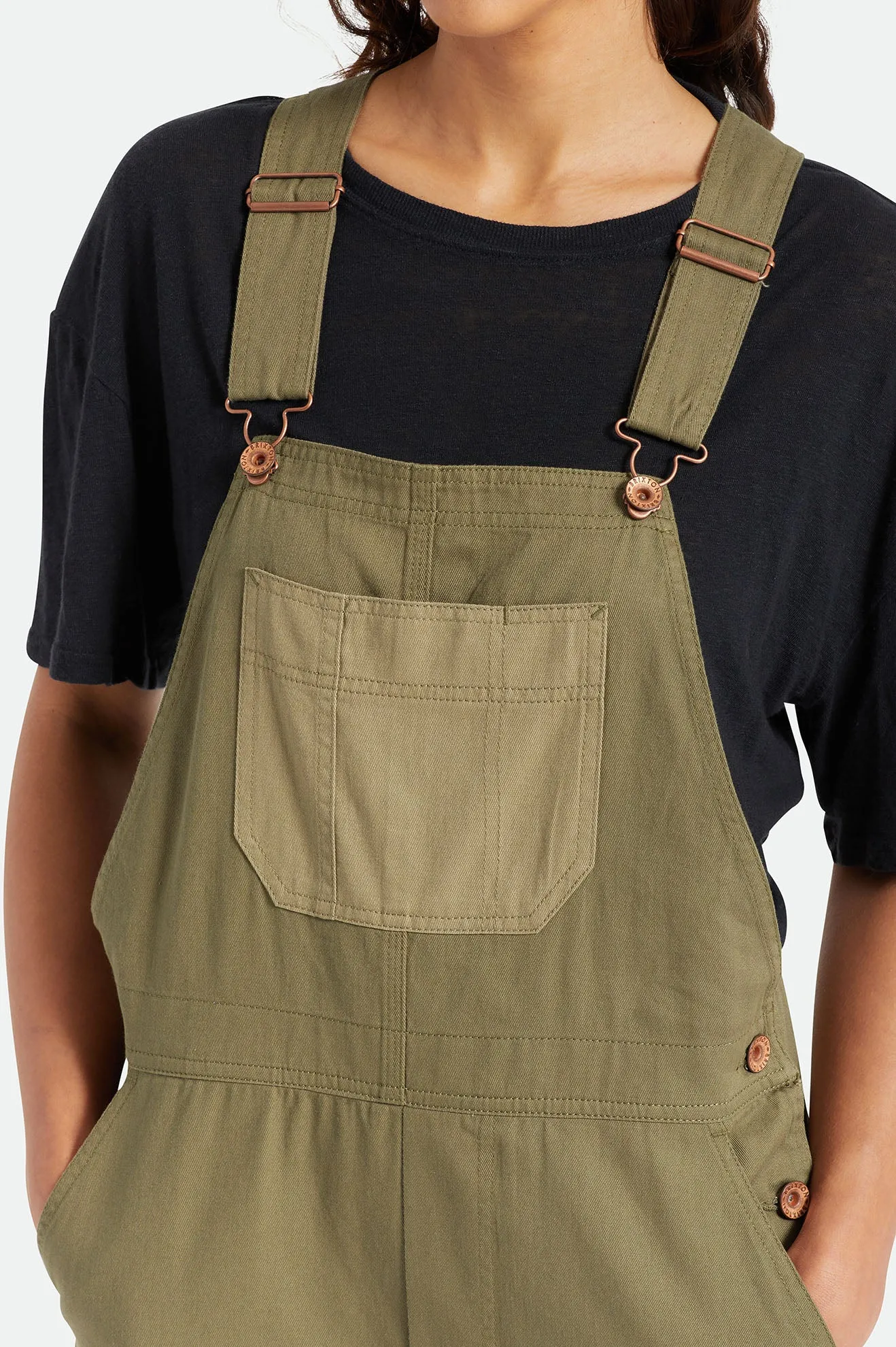 Christina Crop Overall - Military Olive