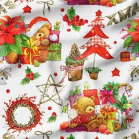 Christmas Fabric with Teddy Bears - SCB-89469