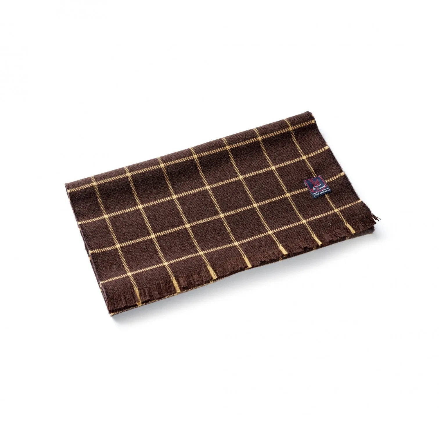 Classic Fox Brothers Chocolate Windowpane Scarf