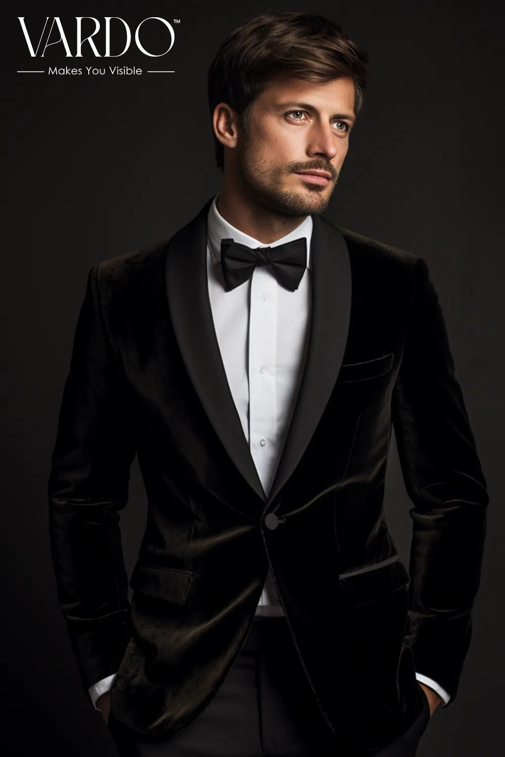 Classic Men's Black Velvet Jacket - Luxury Dinner Blazer