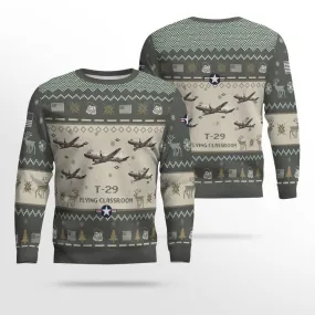 Convair T-29 Flying Classroom T29_Aircraft Ugly Sweater, Ugly Sweater Christmas Shirt for Men Dad Veteran