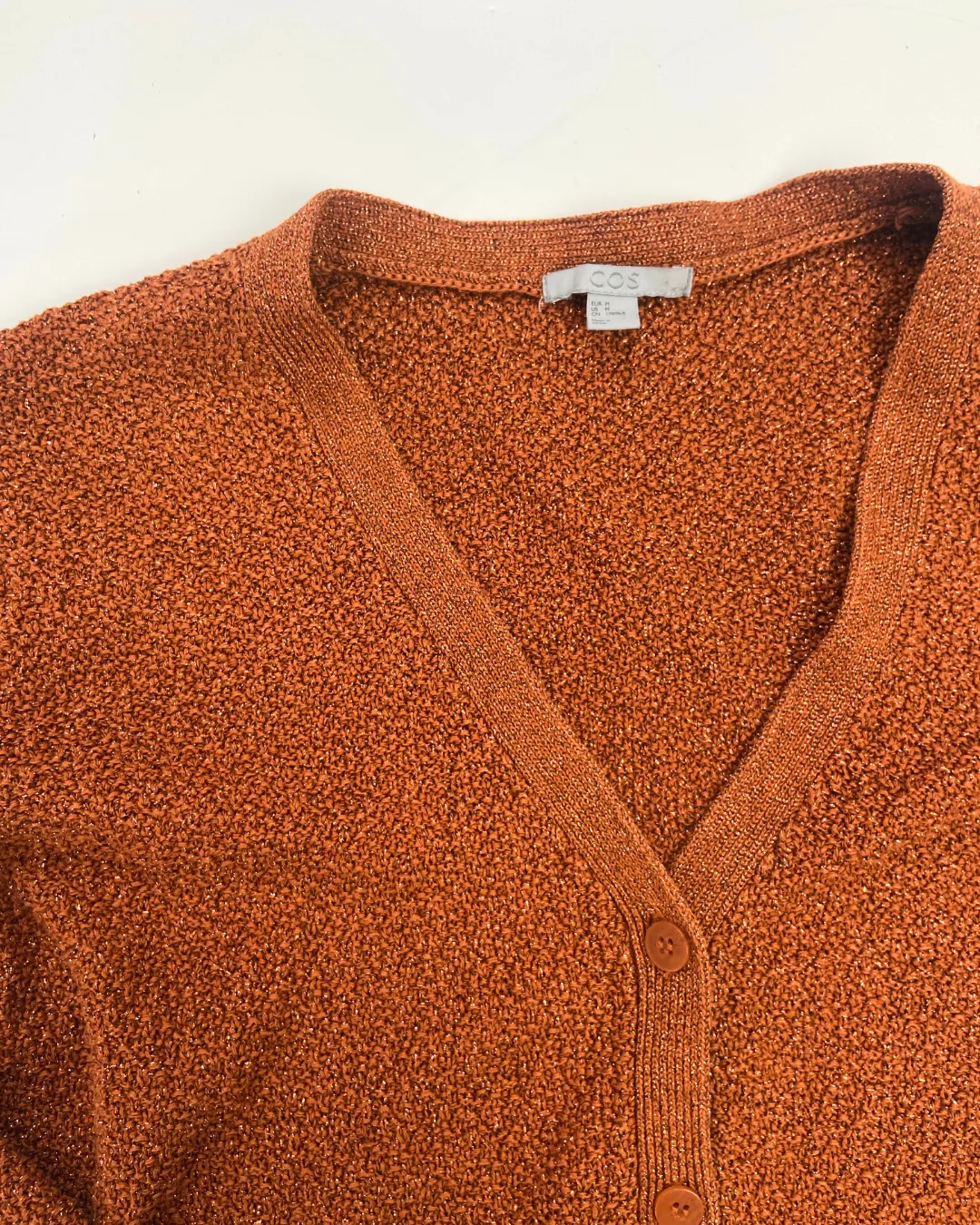 COS Rust Sparkle Cardigan Size M