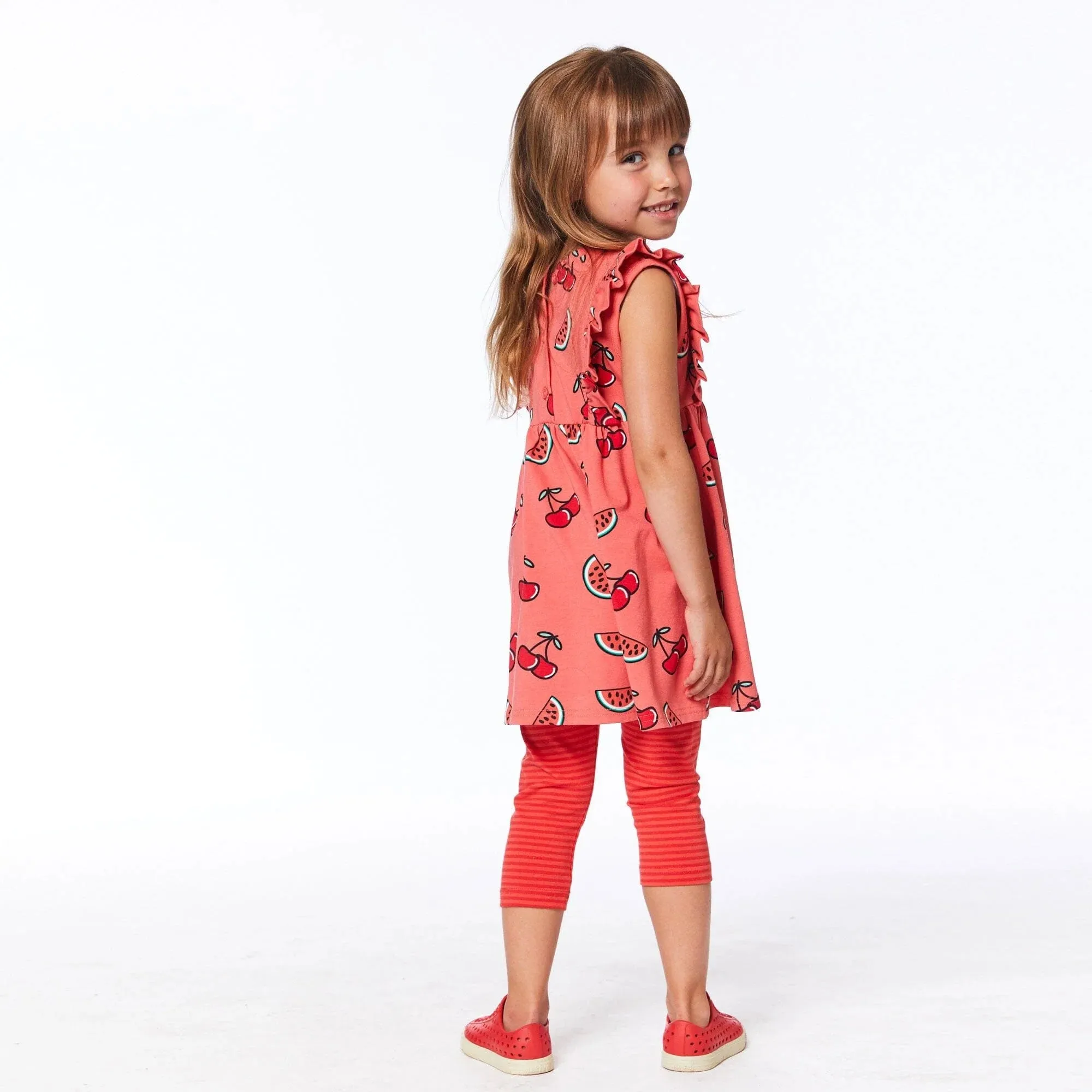 Deux Par Deux Sleeveless Tunic Dress & Capri Set _Red E30F10-046B