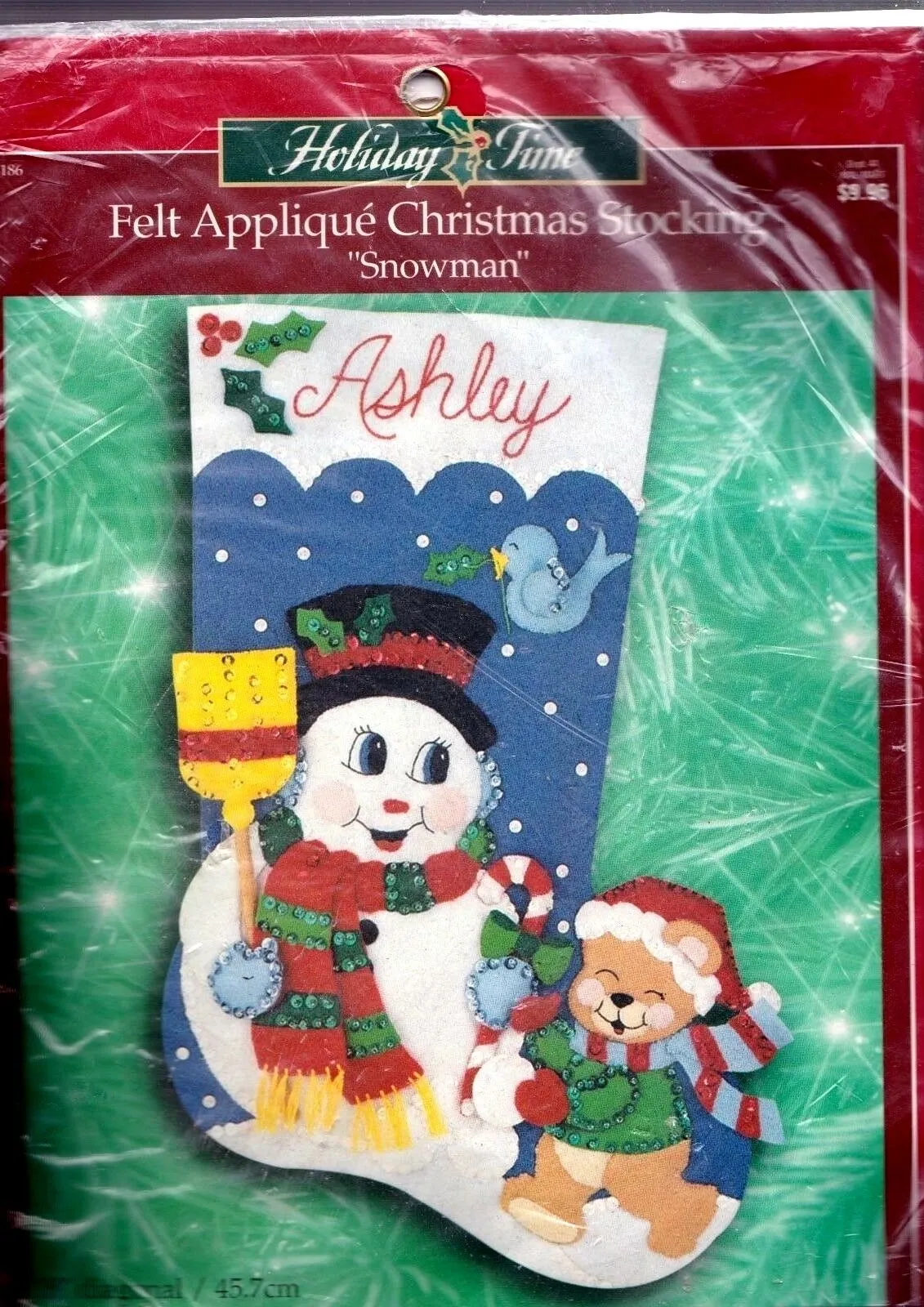 DIY Bucilla Snowman Teddy Bear Christmas Felt Applique' Stocking Kit 84186