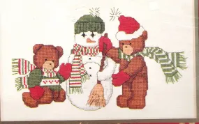 DIY Dale Burdett Snowman Friends Teddy Bears Christmas Counted Cross Stitch Kit