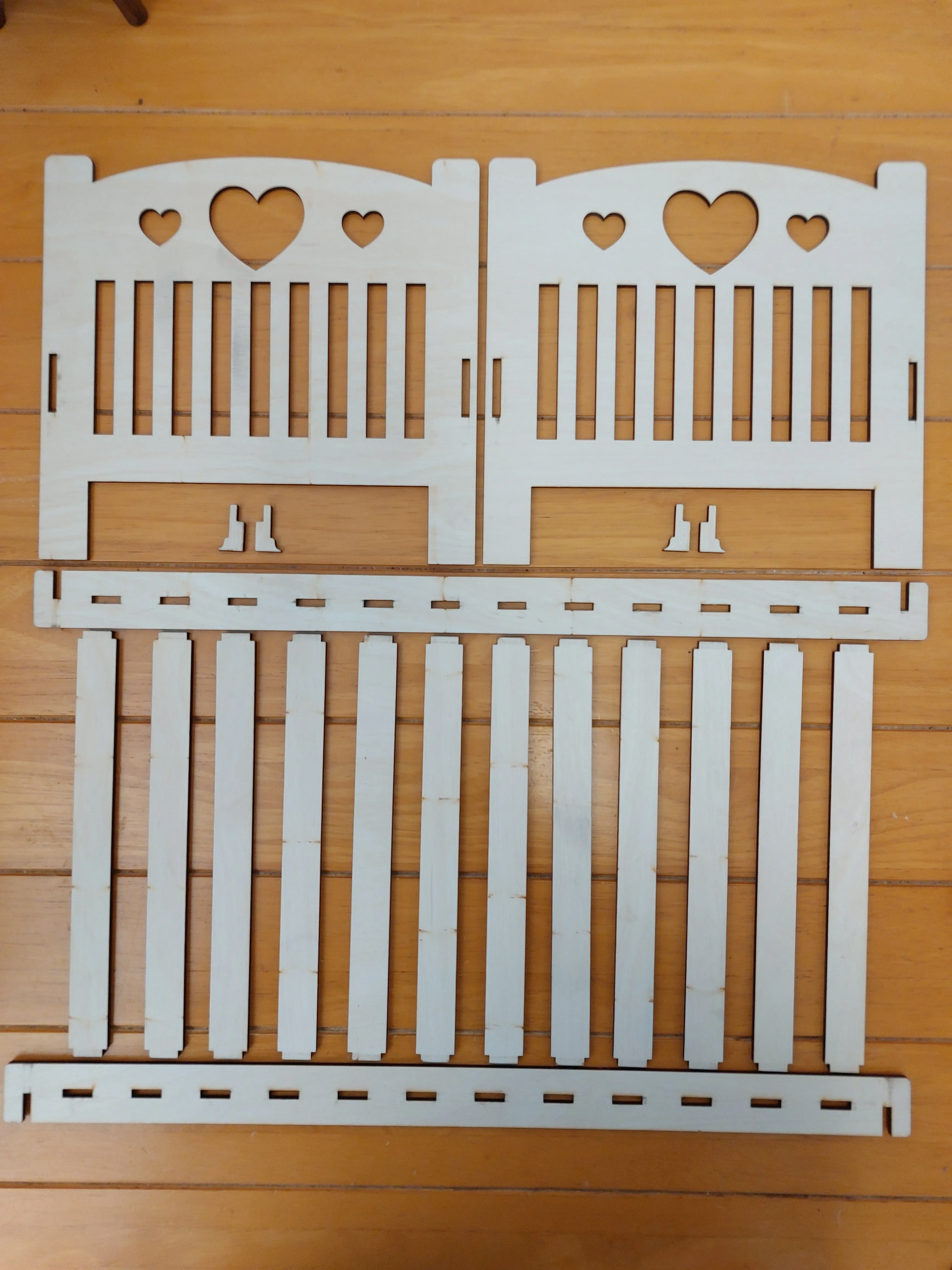 DIY Flat Pack Wooden Doll/Bear Bed - Laser Cut - 3 Design Options