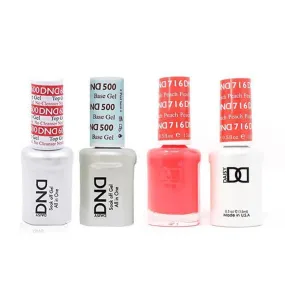 DND - #500#600 Base, Top, Gel & Lacquer Combo - Peach - #716