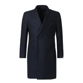 Double-Breasted Herringbone Cashmere Coat