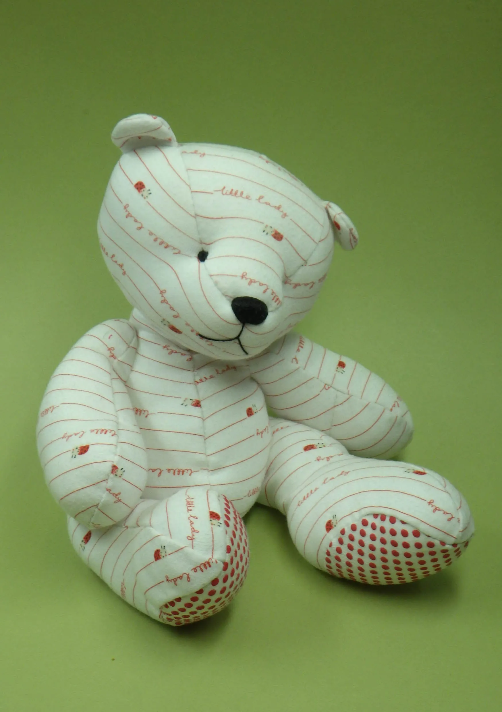 *DOWNLOAD* Making an Unjointed Memory Bear A4 or US Pattern and Instructions - Love Bug - 30cm/12" when made