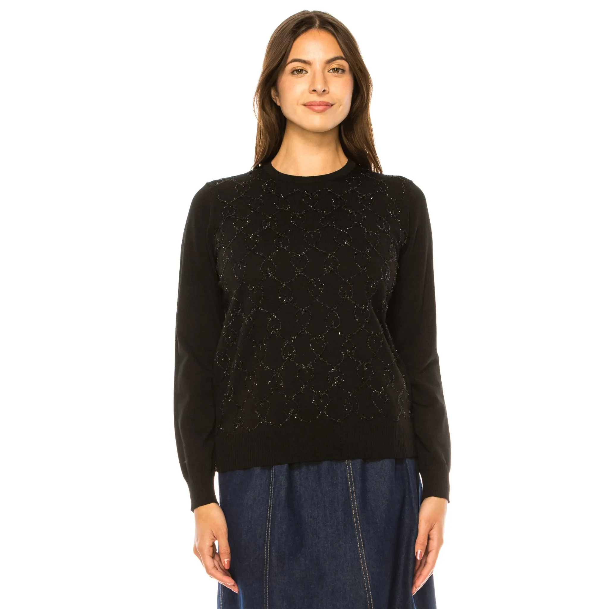 Dressy Swirl Line Sweater by Yal