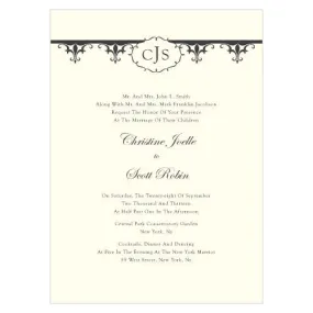 Fleur De Lis Invitation Royal Blue