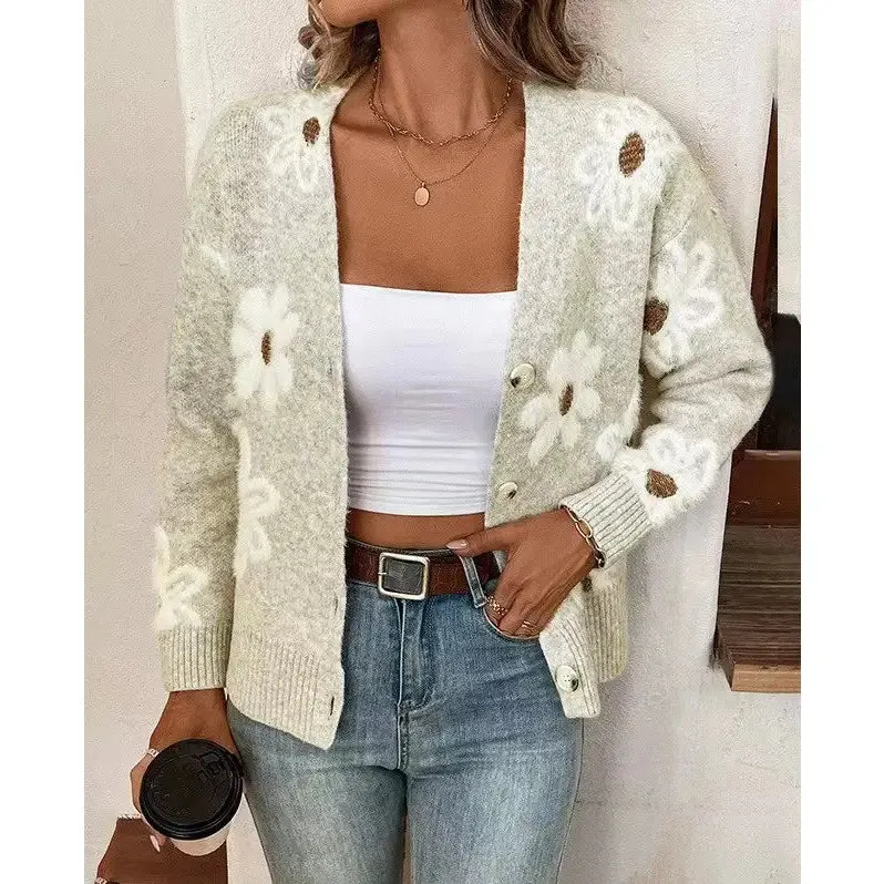 Floral Button Front Cardigan