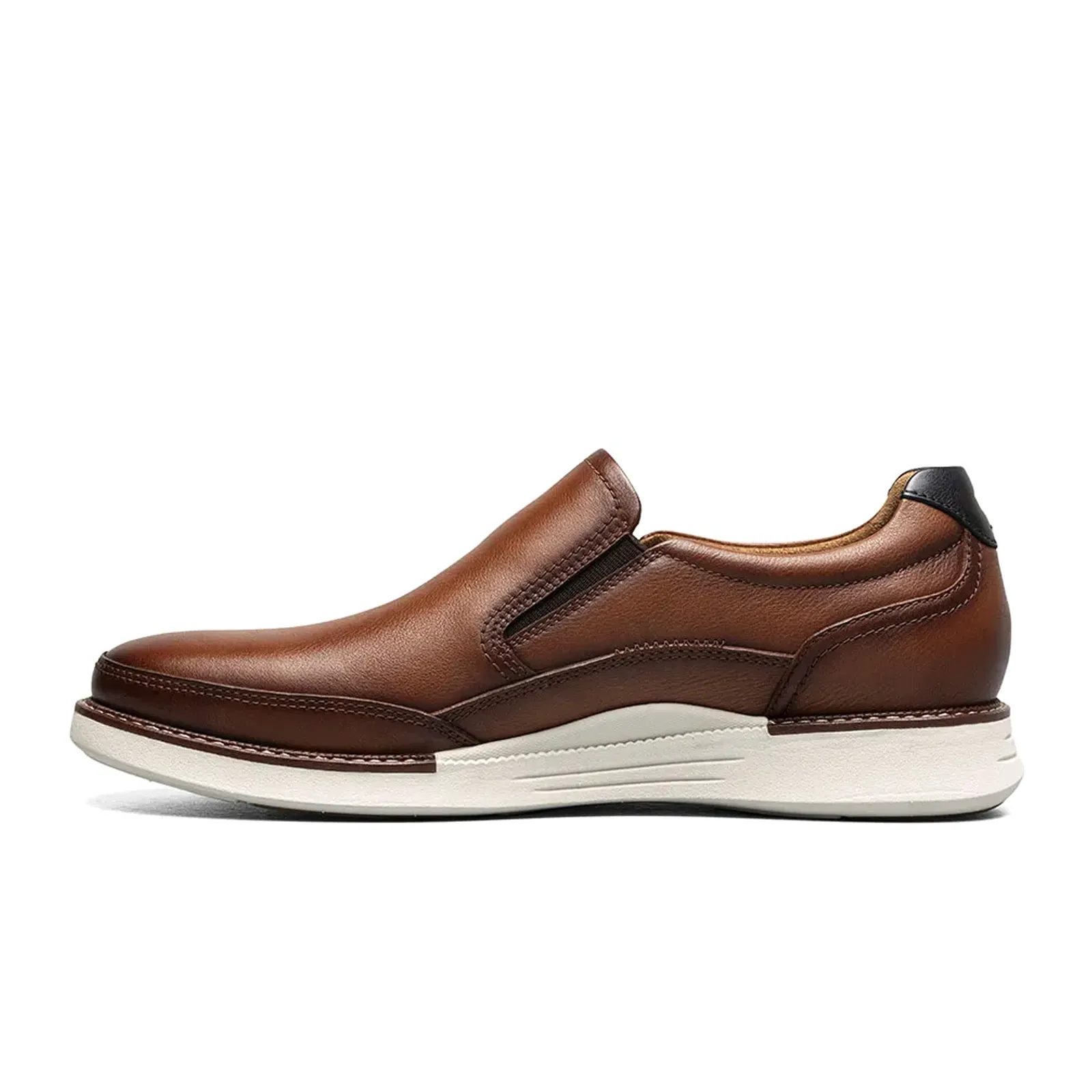 Florsheim Launch Moc Toe Slip On (Men) - Cognac/Navy Smooths/White Sole