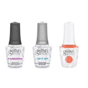 Gelish Combo - Base, Top & Orange Crush Blush